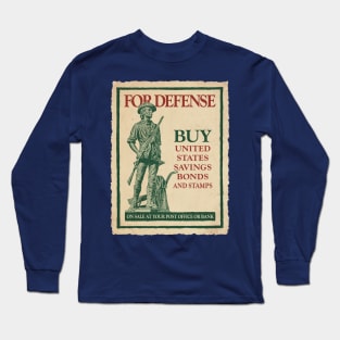 WWII Vintage Style Buy US Savings Bonds for Defense Long Sleeve T-Shirt